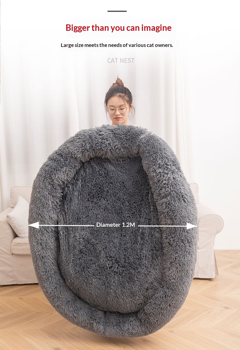 Removable And Washable Dog Bed, Detachable Cat Bed, Made Of Long-pile Plush detail photo 12