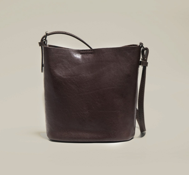 Leather Crossbody Bucket Bag, picture 2 of 5