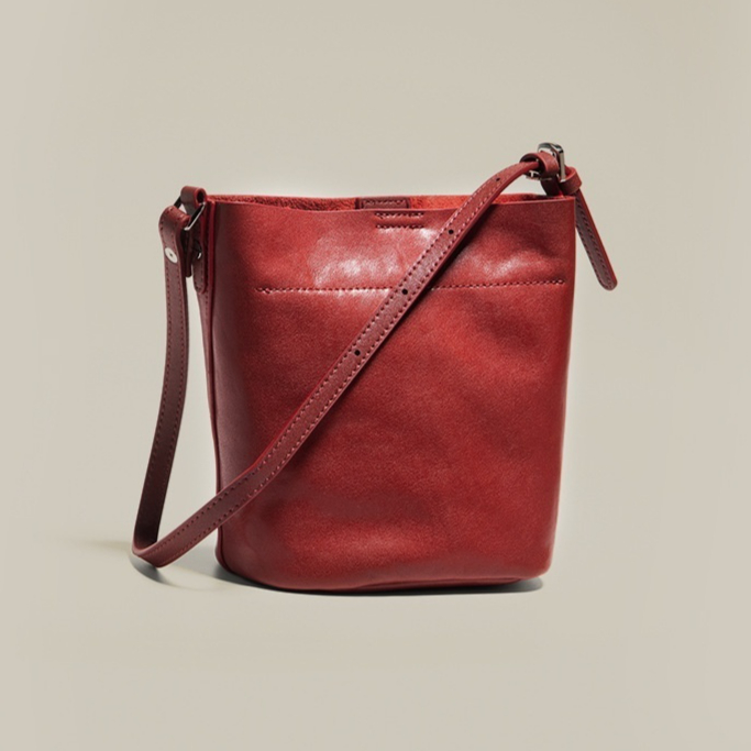 Leather Crossbody Bucket Bag, picture 5 of 5