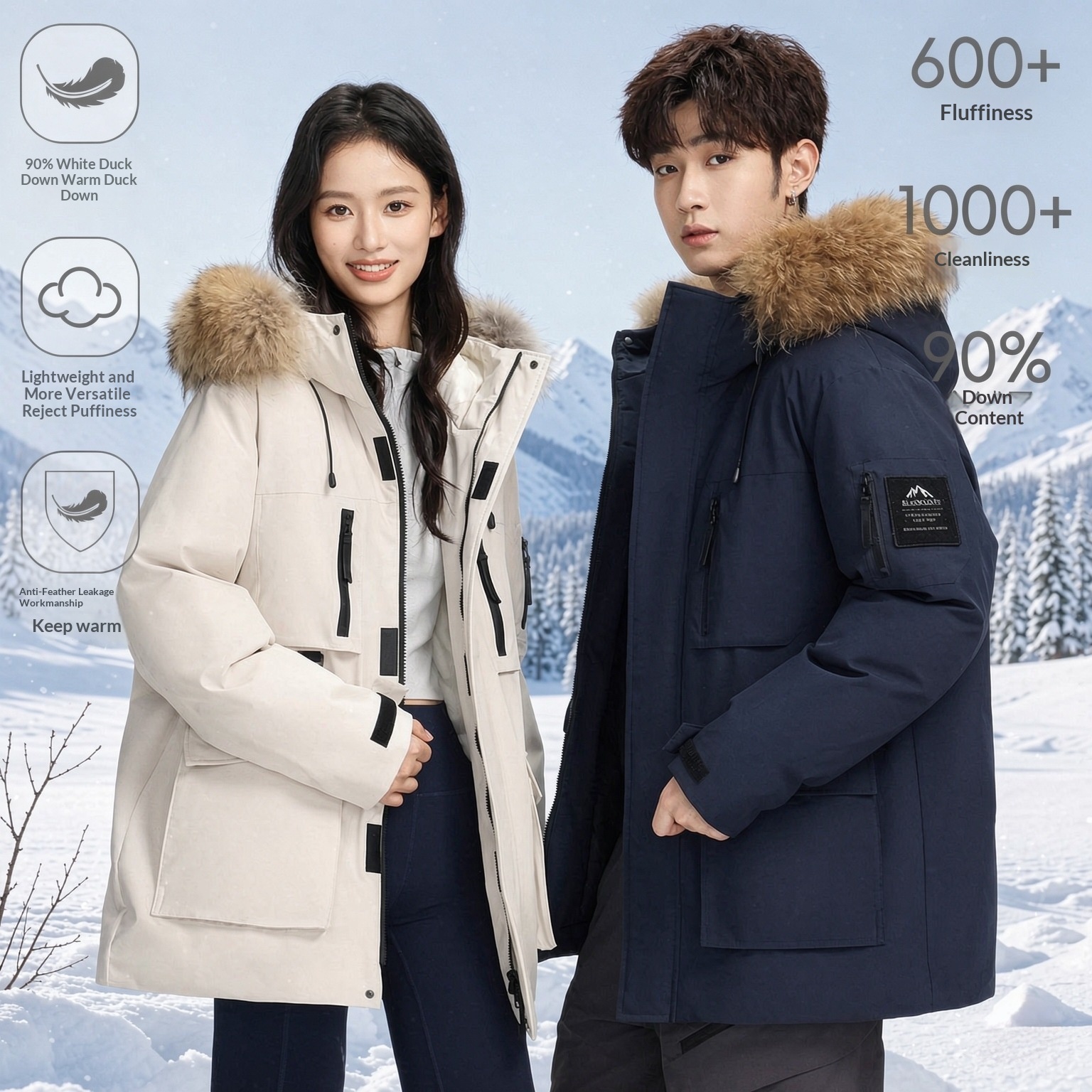 Unisex Thickened Warm Work Clothing Down Jacket