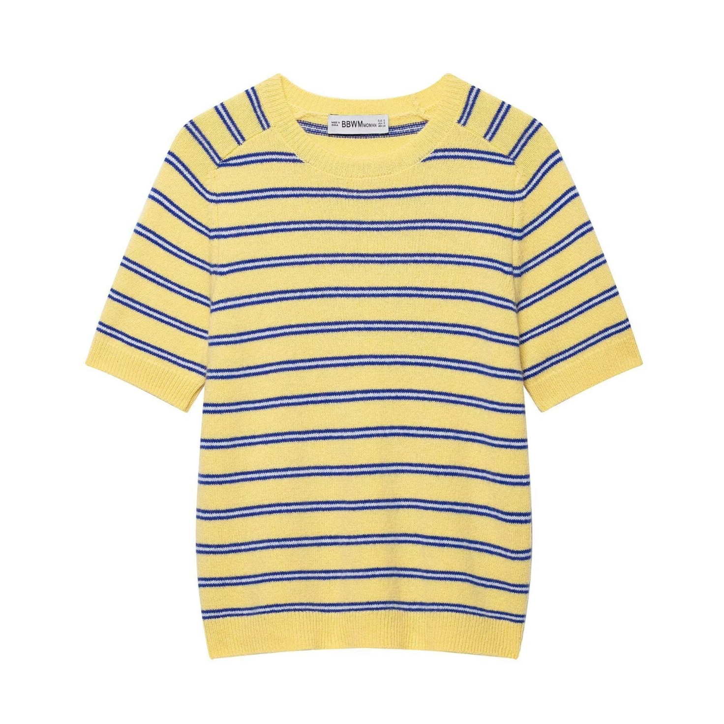 Round-neck Striped Short-sleeve Knit Top