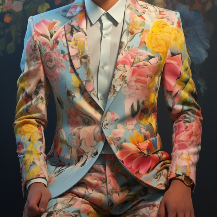 Men's 3D Digital Print Suit Set