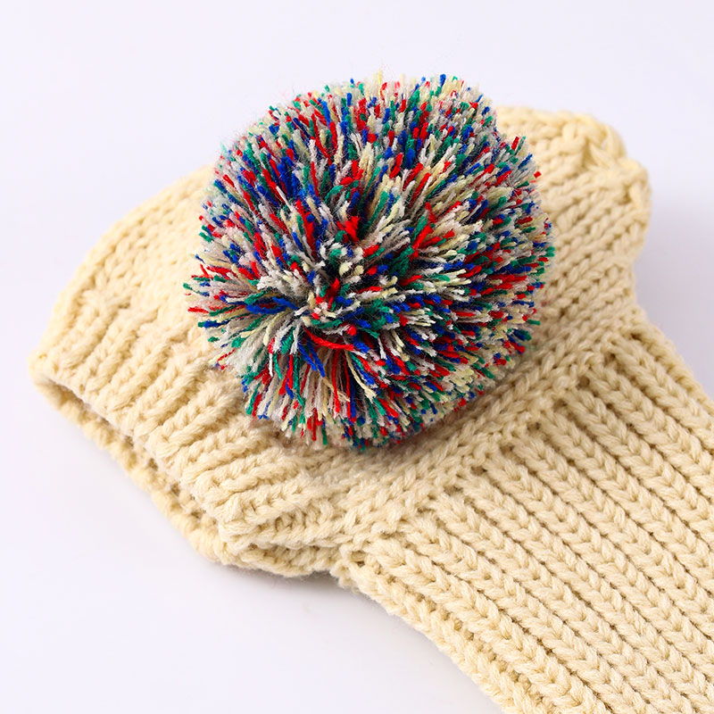 Hand Knitted Wool Dog Hat detail photo 2