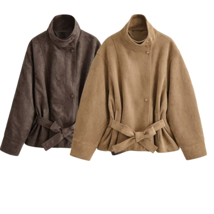 Women's Retro Lace-up Waist-cinching Jacket