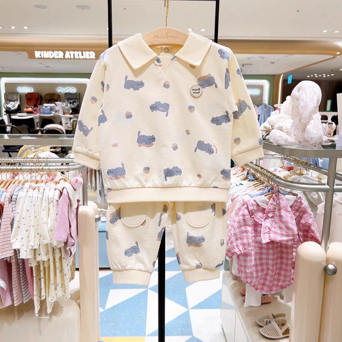 Boys' Cotton Casual Shirt And Pants Set With A Turn-down Collar