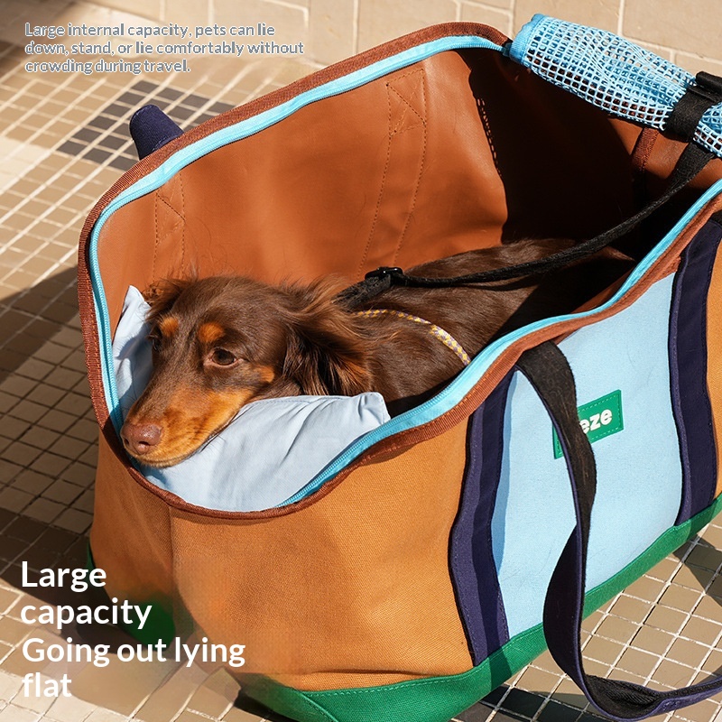 Canvas Casual Pet Carrier, Cat Bag, Portable For Outings — image 1