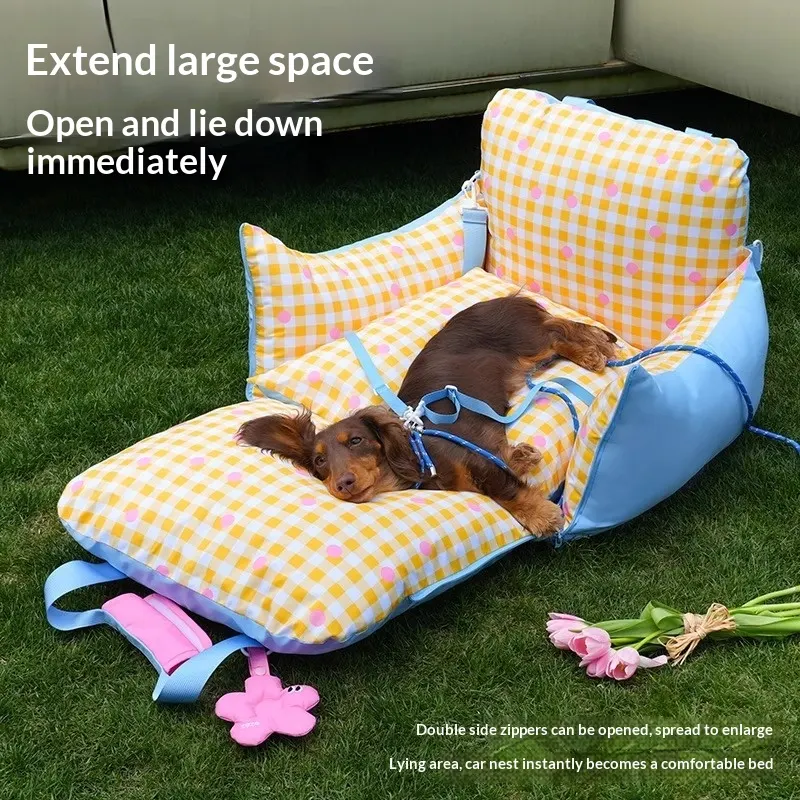 Car-mounted Dog Safety Seat Pet Sofa for Outdoor Use