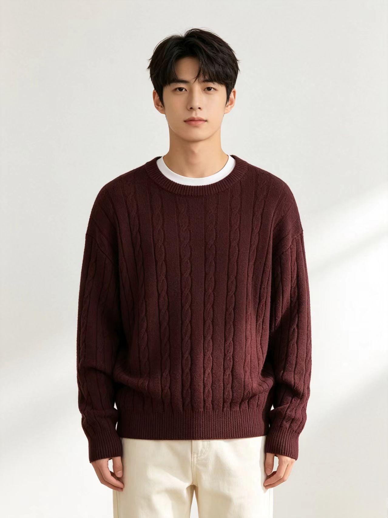 Cable-Knit Round-Neck Sweater, picture 5 of 6