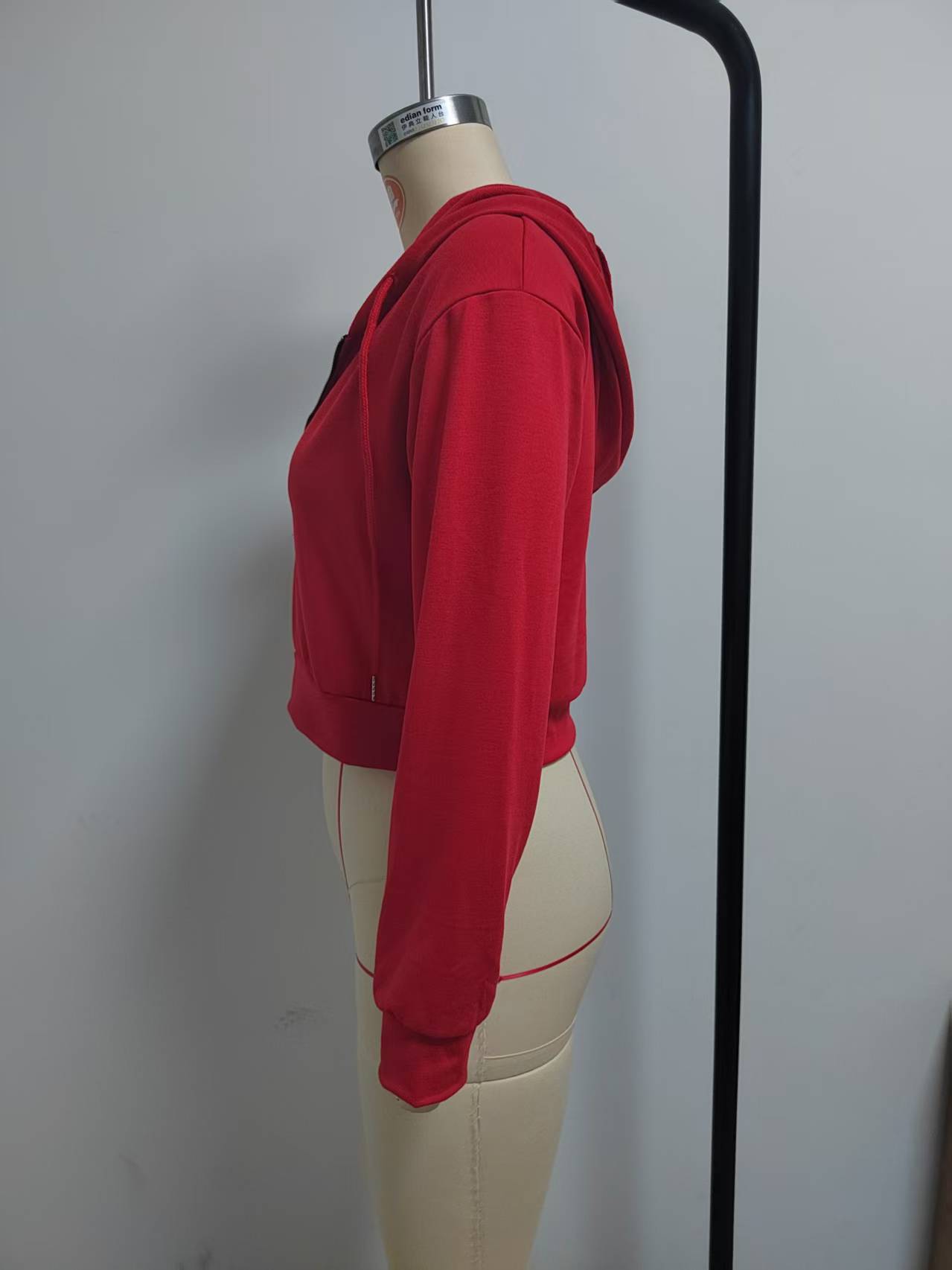 Women's Half-Zip Hooded Crop Sweatshirt detail view