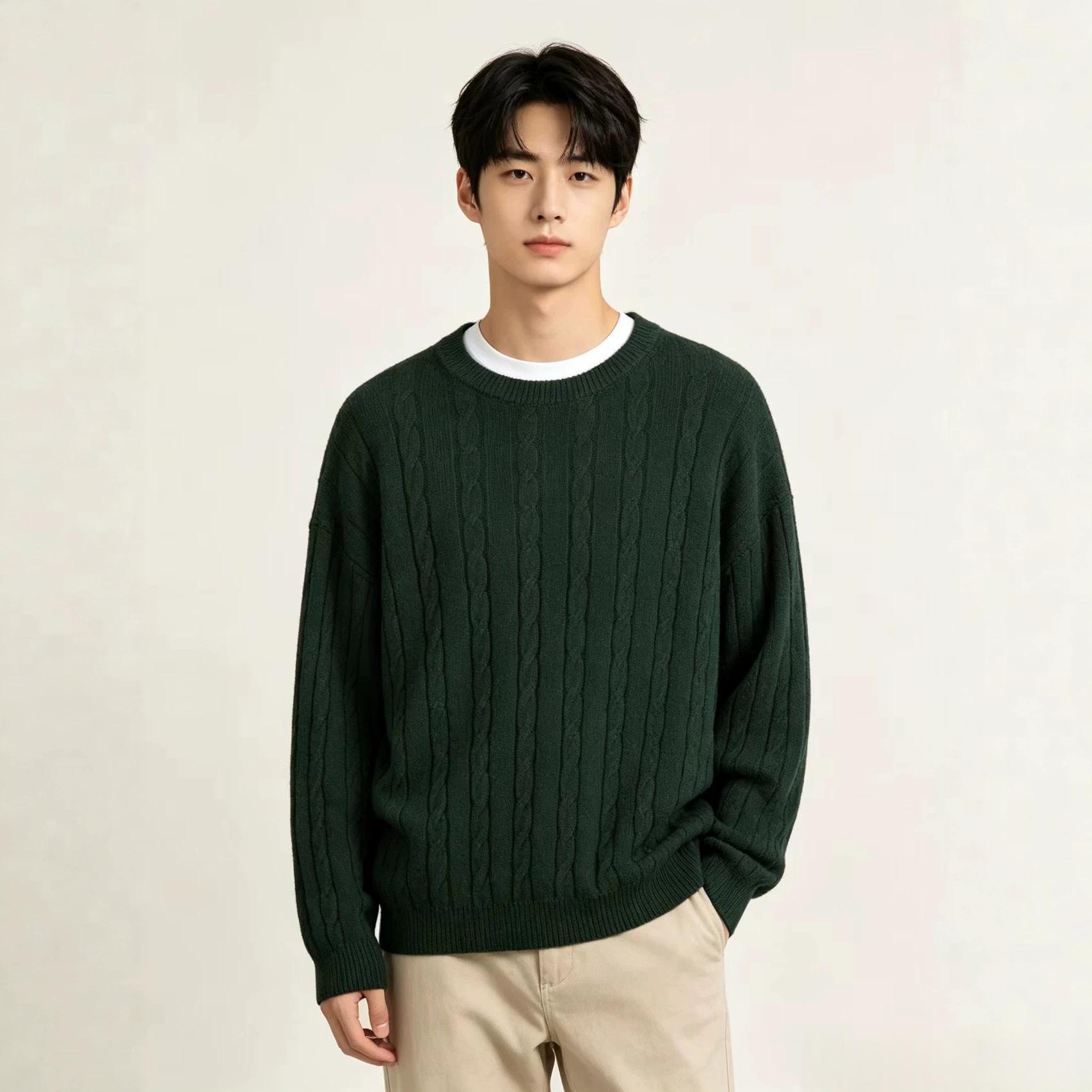 Cable-Knit Round-Neck Sweater, picture 2 of 6
