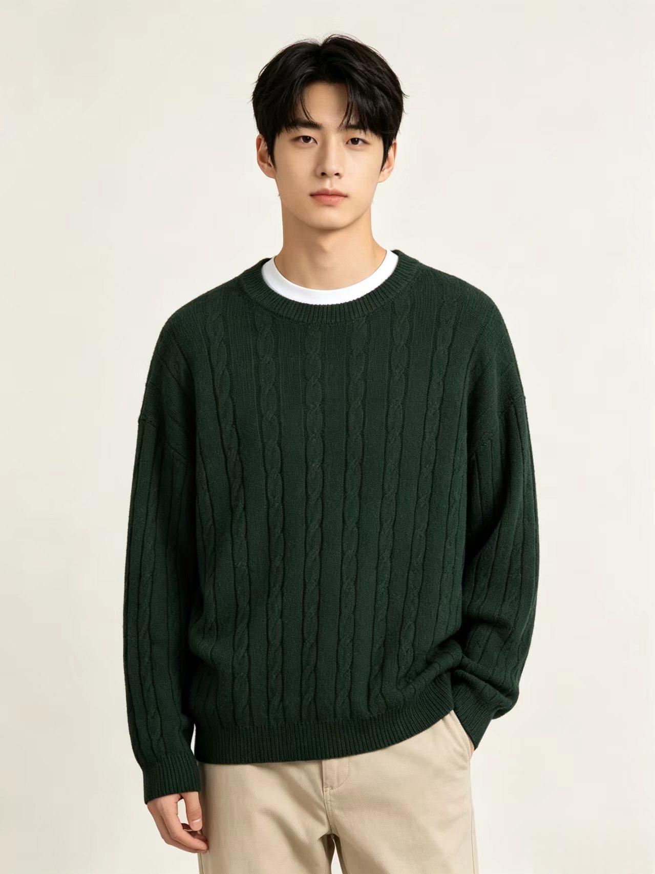 Cable-Knit Round-Neck Sweater, picture 3 of 6