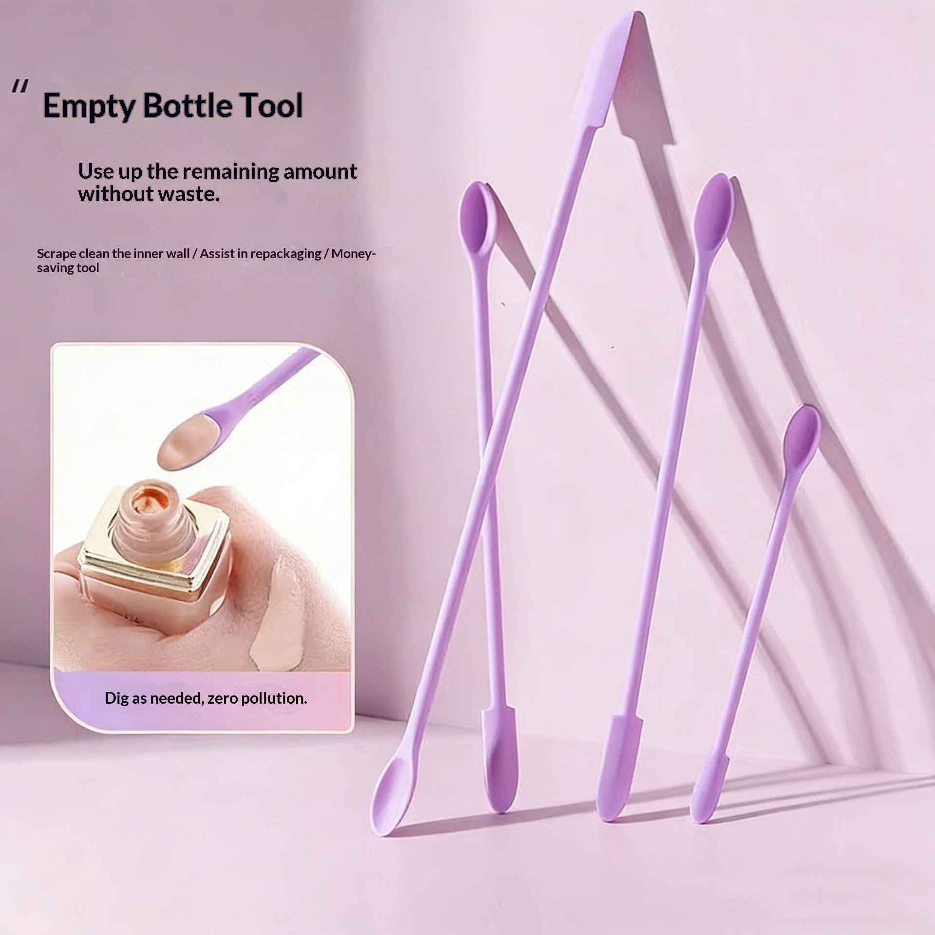 Cosmetic Silicone Double-ended Mini Scoop For Lotions And Creams