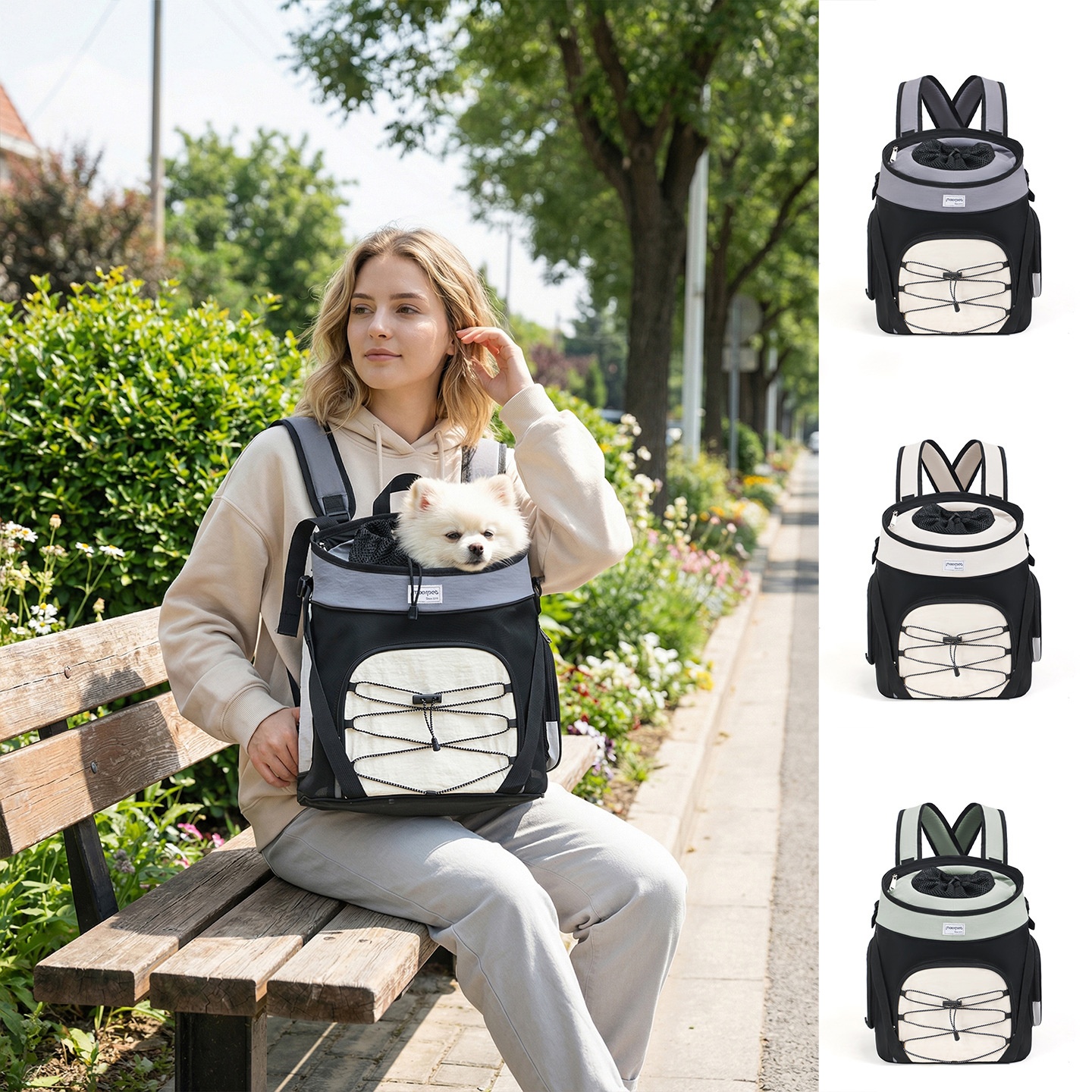 Pet Carrier Backpack With A Head-out Design For Cats And Dogs Worn Across The Chest — image 1