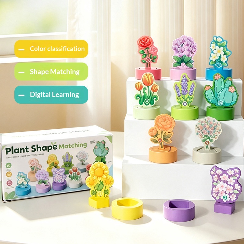 Flower-shaped Puzzle Matching Building Block Toy