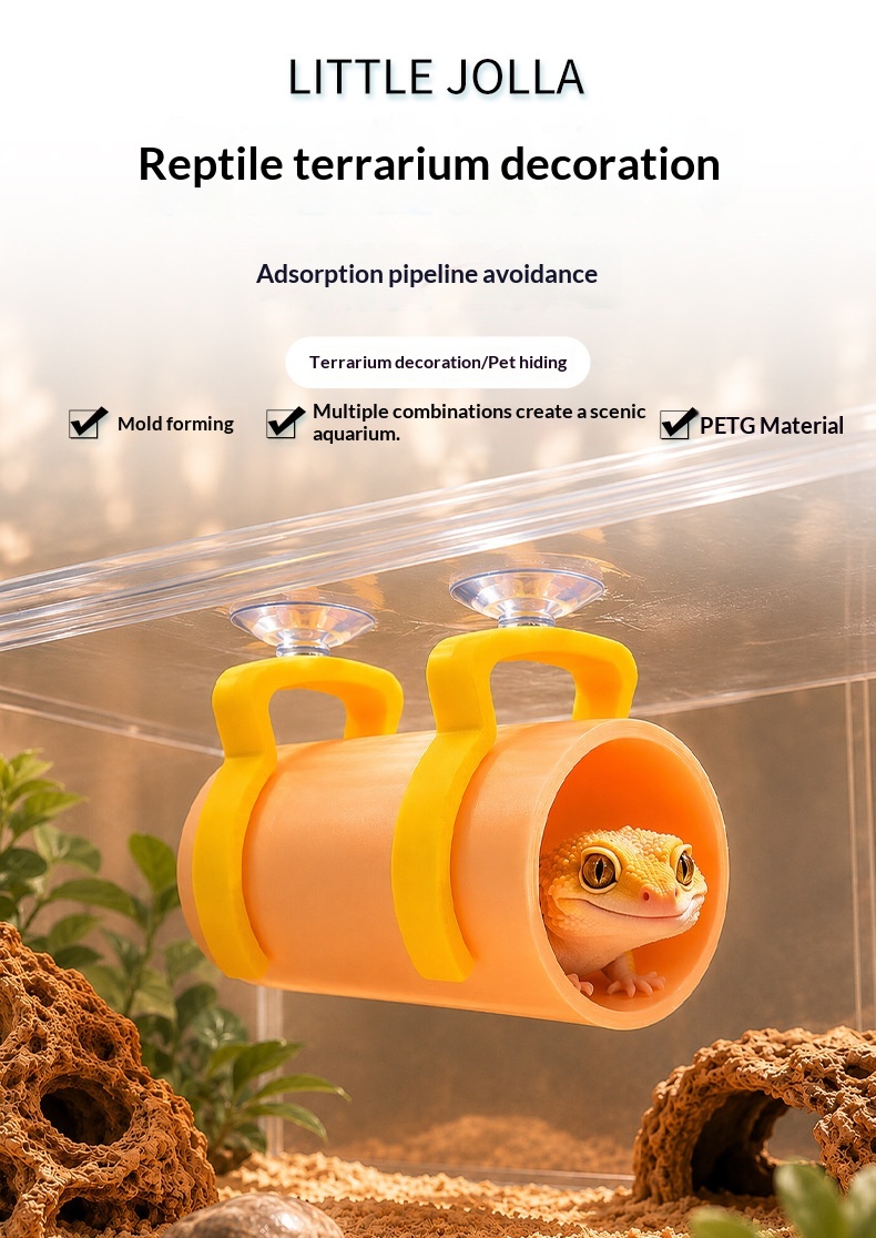 Reptile Hideout 3D-printed Tunnel With Adhesive Landscaping detail photo 3