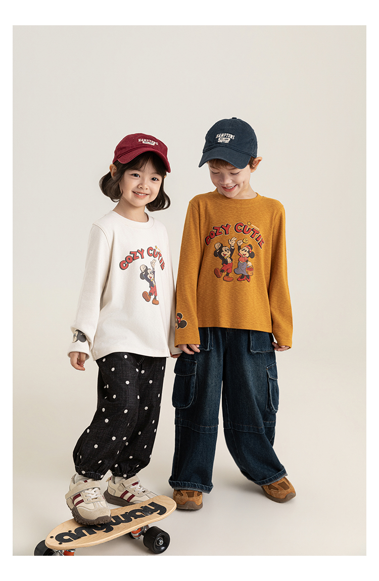 Autumn Girls' Black Polka-dot Print Loose Casual Trousers