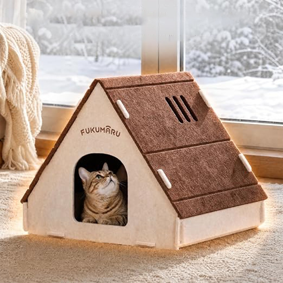 Cat Bed, Felt Pet Bed, New-style Small House Cat Bed, Tent detail photo 3