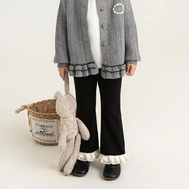 Lace-knit Flared Breathable Childrens Pants