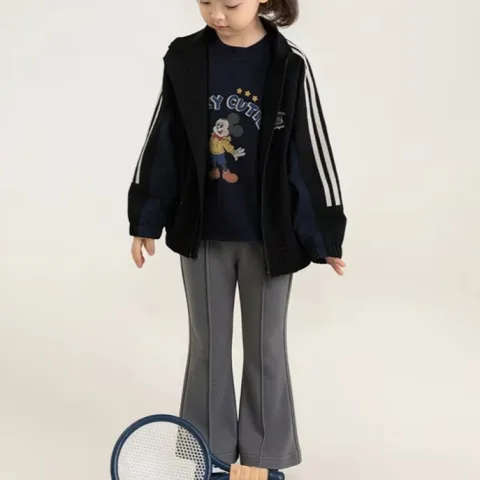 Autumn Modal High-waisted Bootcut Pants for Girls