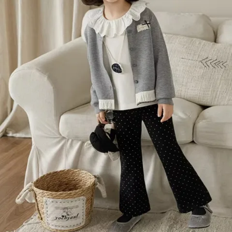 Fashionable Slimming All-over Print Flared Pants for Girls