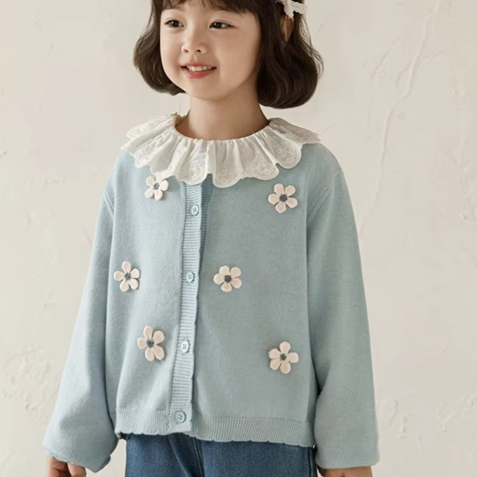 Girls' Fashionable Sweater Cardigan Coat