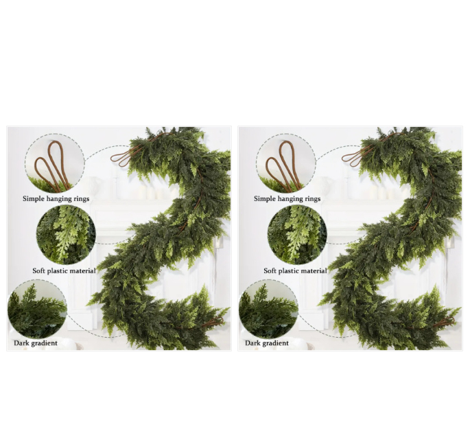 Christmas Vine Fox Pine Vine Norway Pine Garland Green 270CM 50 mesh 2PCS