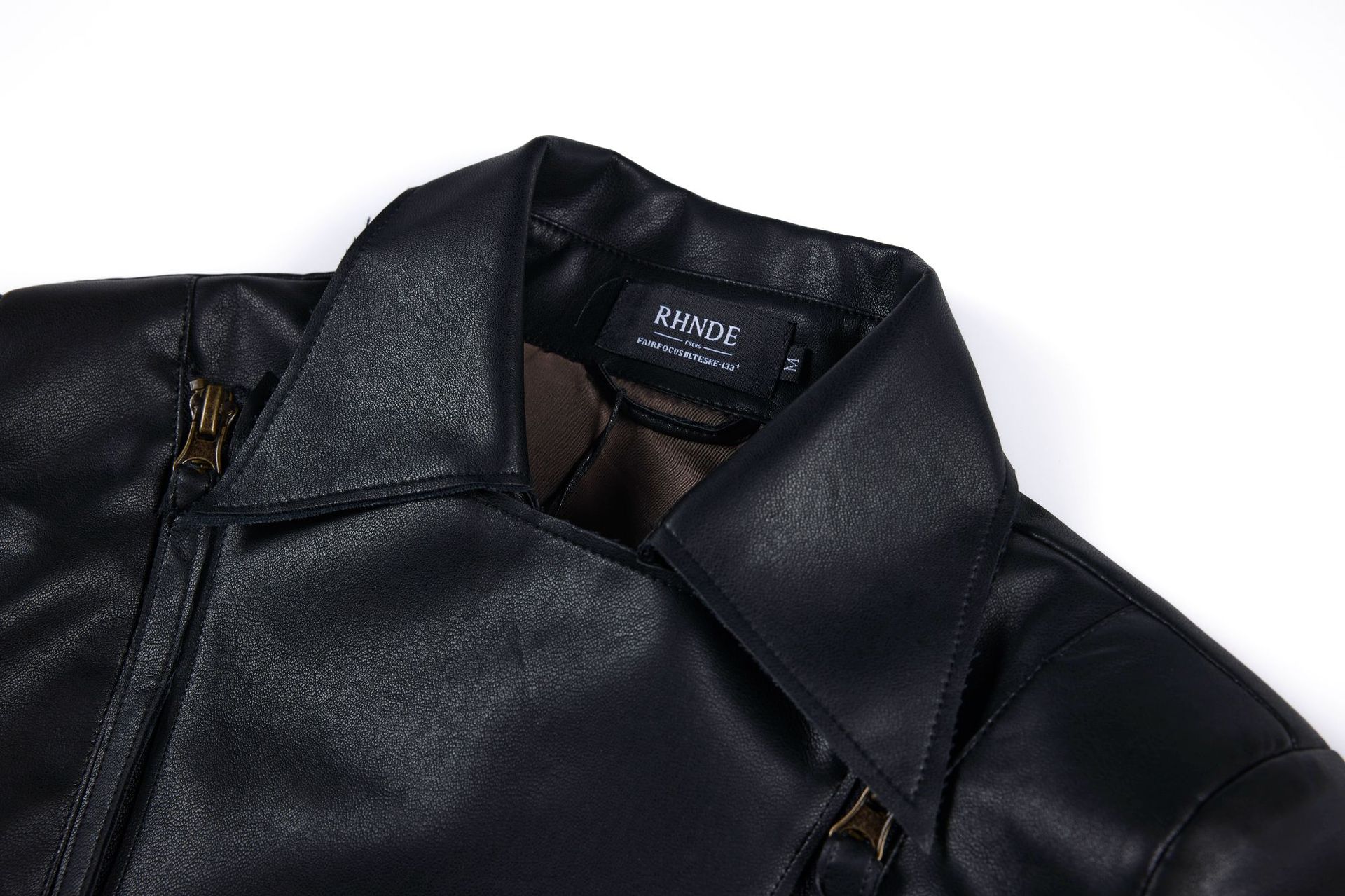 Womens American-style Dark-chic Leather Biker Jacket With A Stand-up Collar And Belt