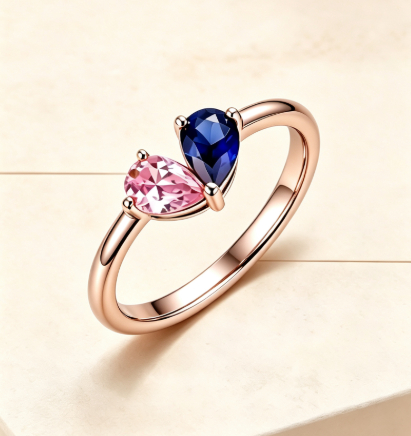 Stainless Steel Water Drop Ring Set, picture 9 of 12