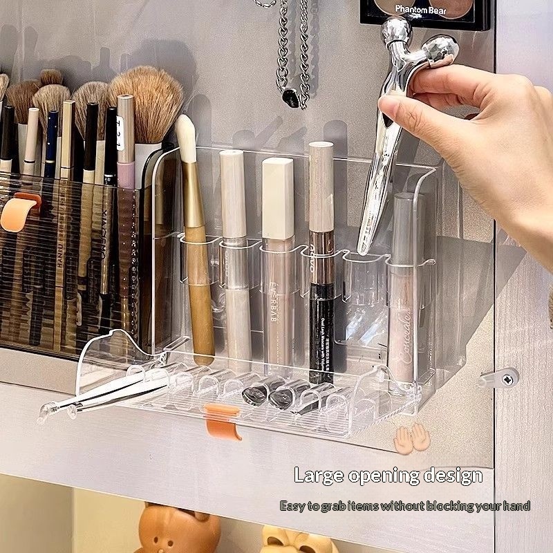 Mirror Cabinet Makeup Brush Lipstick Cosmetic Storage Box