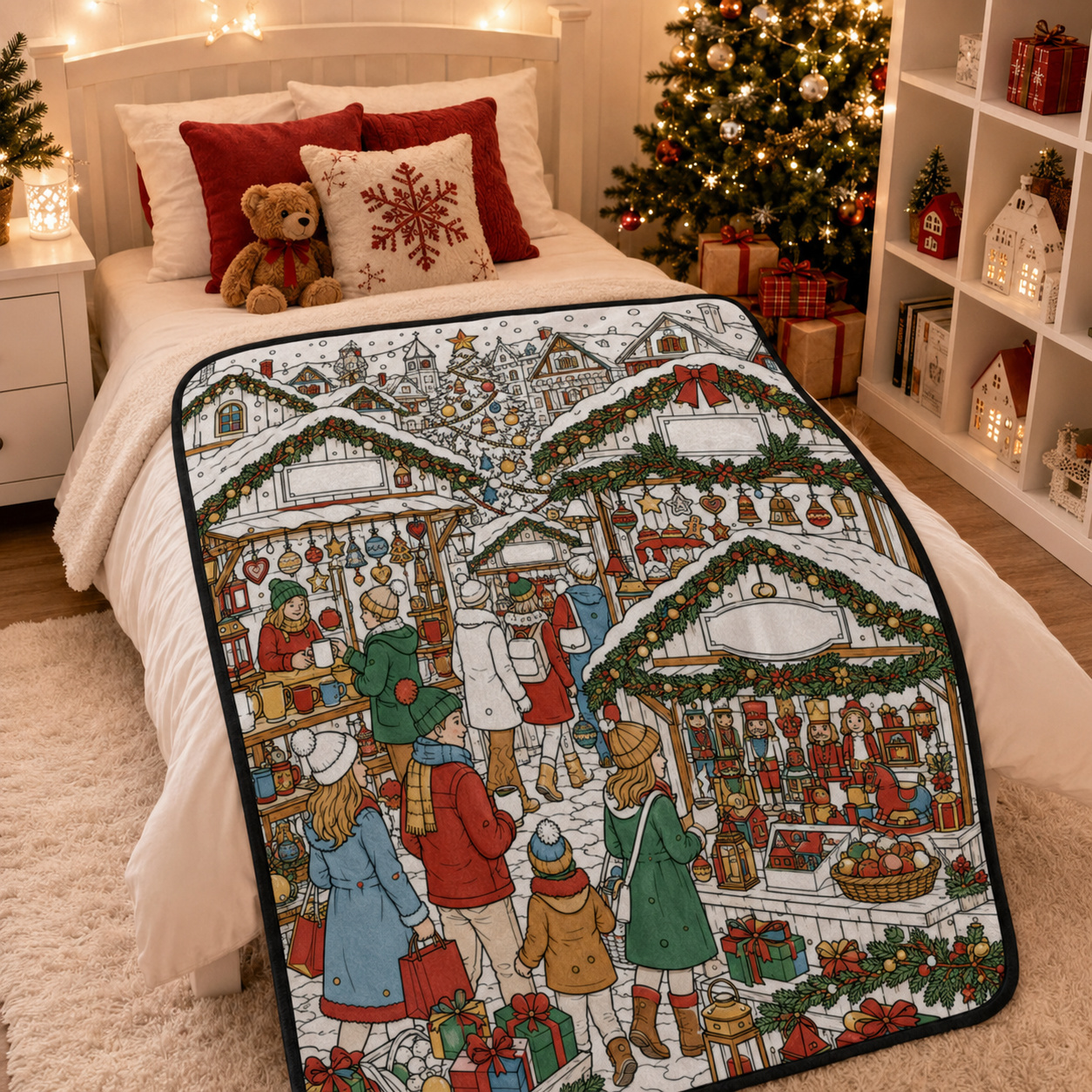 Christmas Colored Blankets Can Be Reused