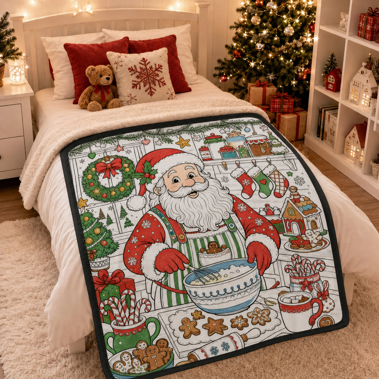 Christmas Colored Blankets Can Be Reused