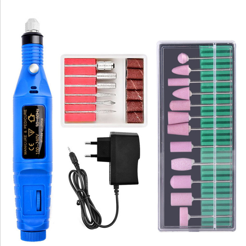 Nail Drill Machine Set Nail Polishing Tool With 12 Grinding Heads