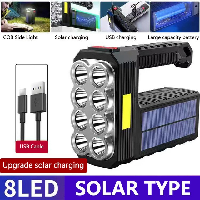 Solar LED Rechargeable Flashlight, picture 2 of 3