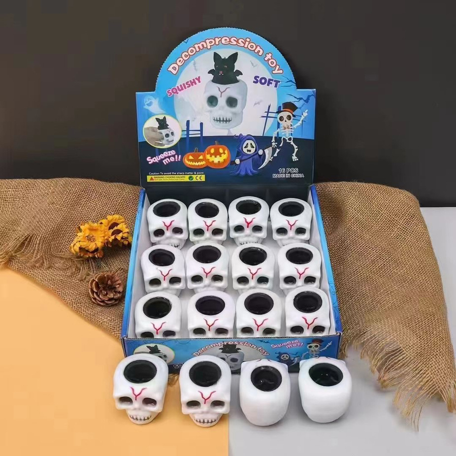 Halloween Skull Bat Pumpkin Squeeze Stress Relief Toy