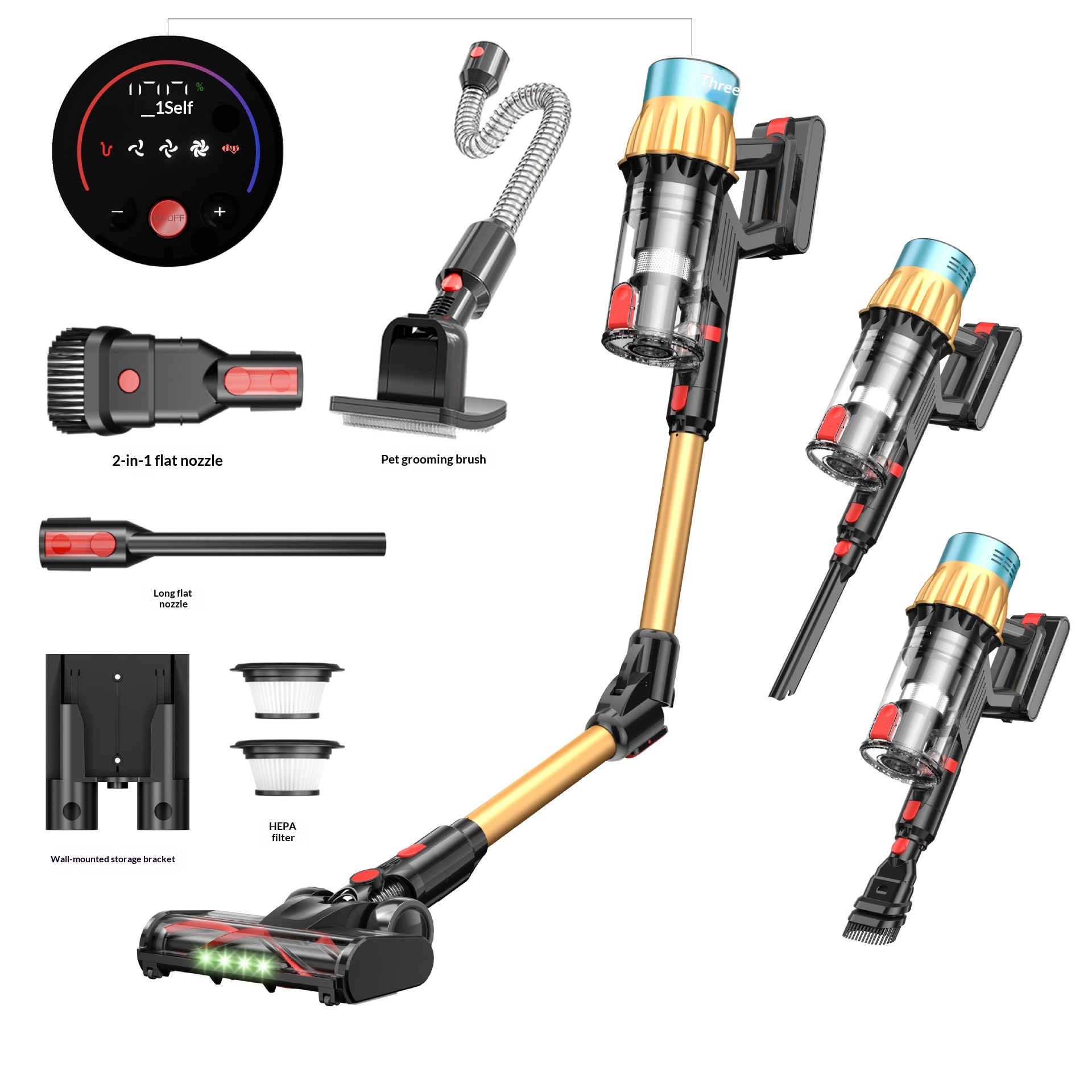 Specifications: Gold Add Pet Brush, Power Supply: UK - Foldable Handheld Portable Pet Vacuum Cleaner