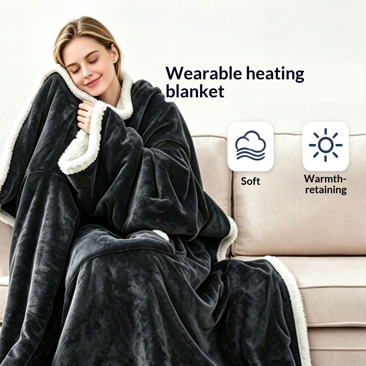 Household Hooded Wearable Heated Blanket