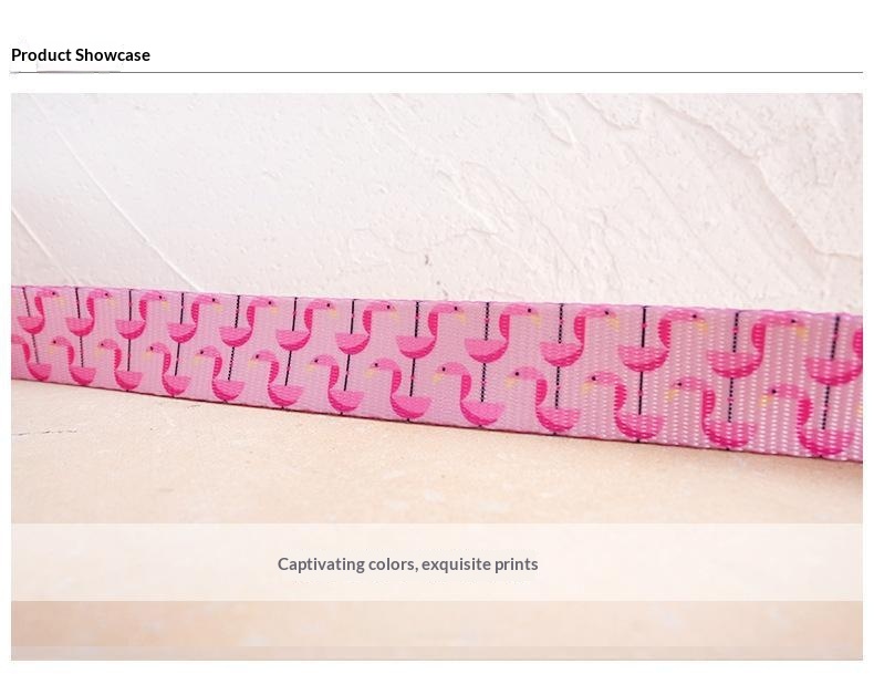Flamingo-inspired Nylon Pet Collar detail photo 5