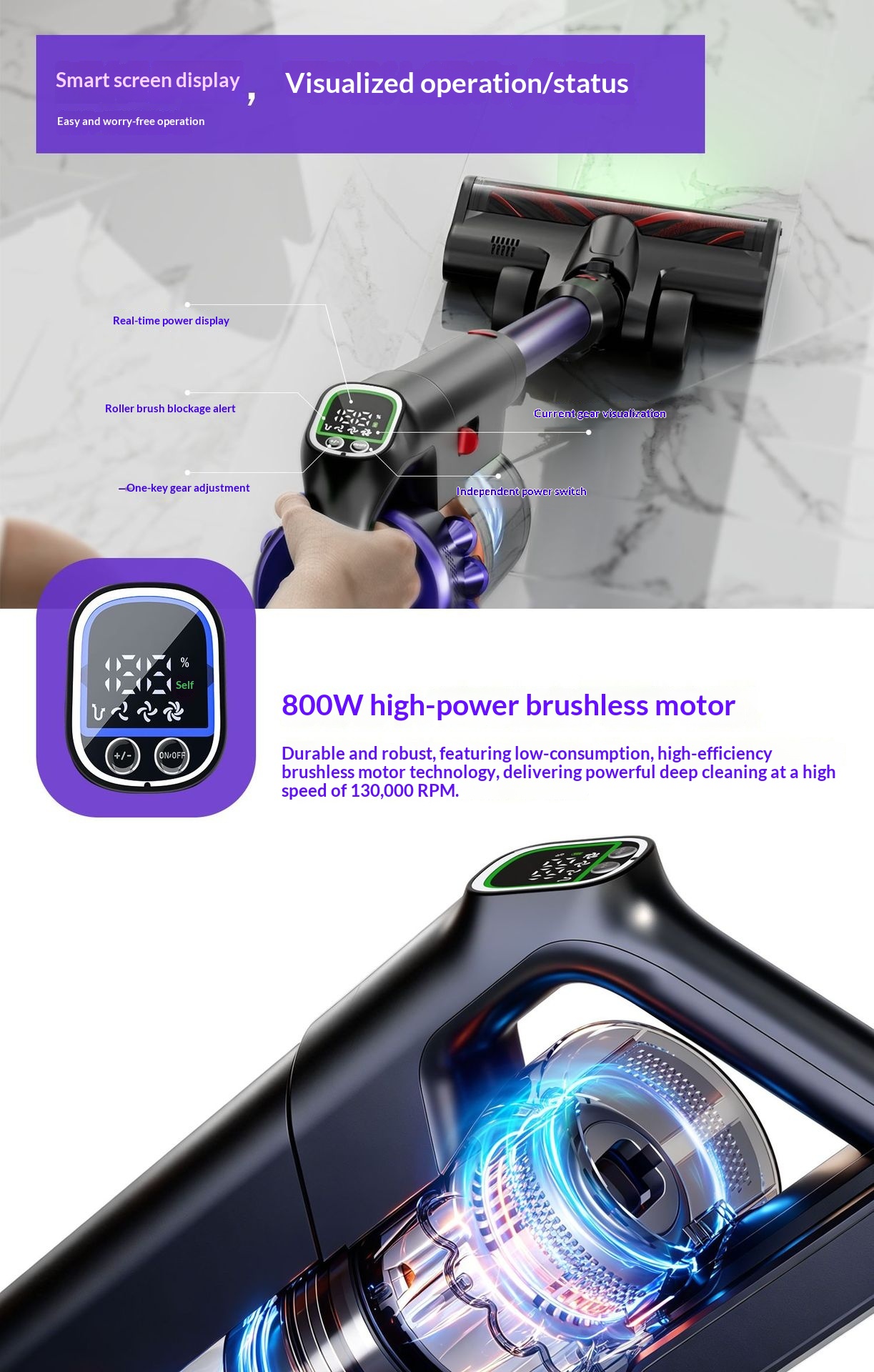 High-power Brushless Motor Vacuum Cleaner