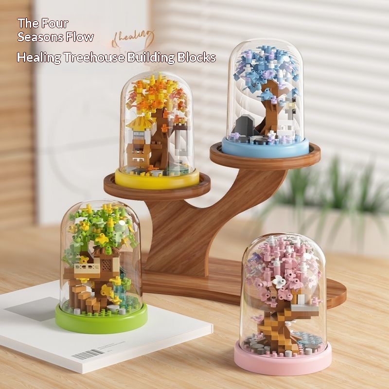Cherry Blossom Treehouse Street Scene Building Block Children's Toy