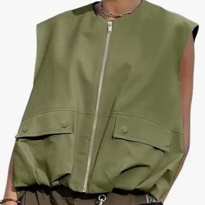 Women's Fashion Pleated Hem Vest Top