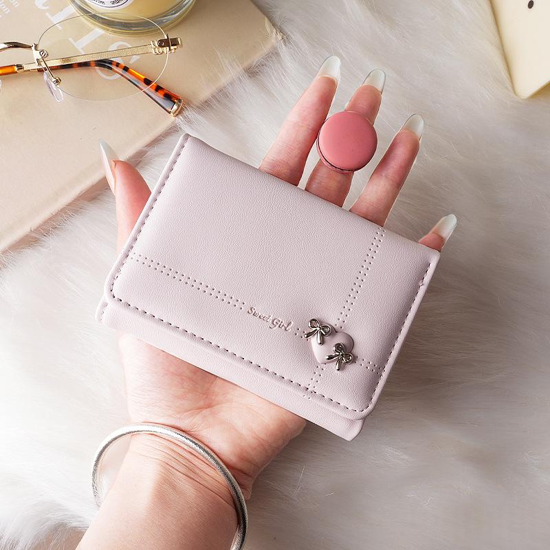 Womens Wallet With A Heart-Shaped Bow