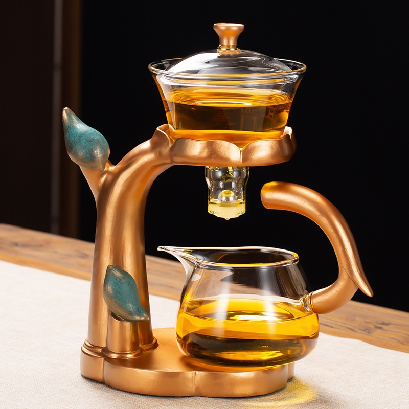 Household Semi-automatic Lazy Glass Tea Set