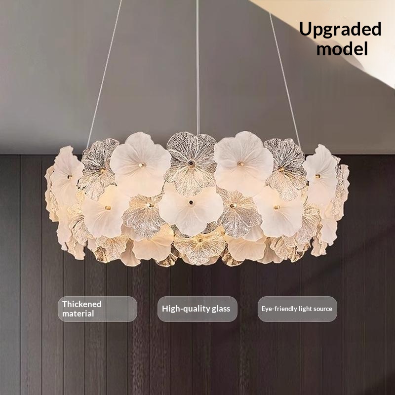 French-style Living Room Chandelier Glass Flower Hall Light