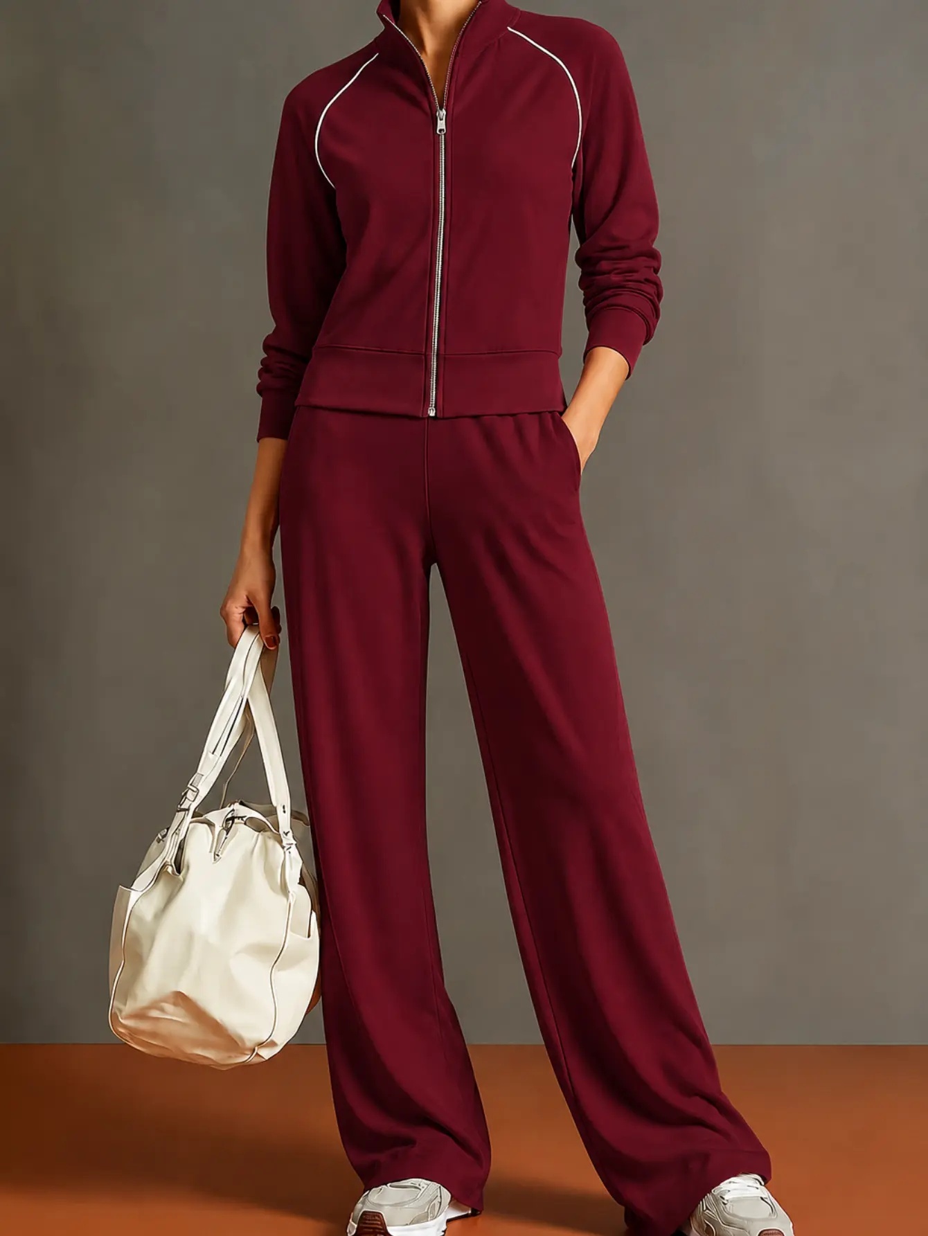 Women's casual two-piece set color and fit view