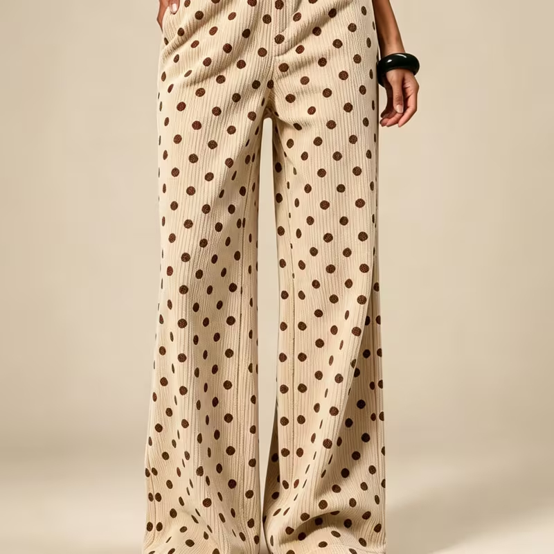 Fashion Wave Lighting Core Velvet Wide Leg Pants