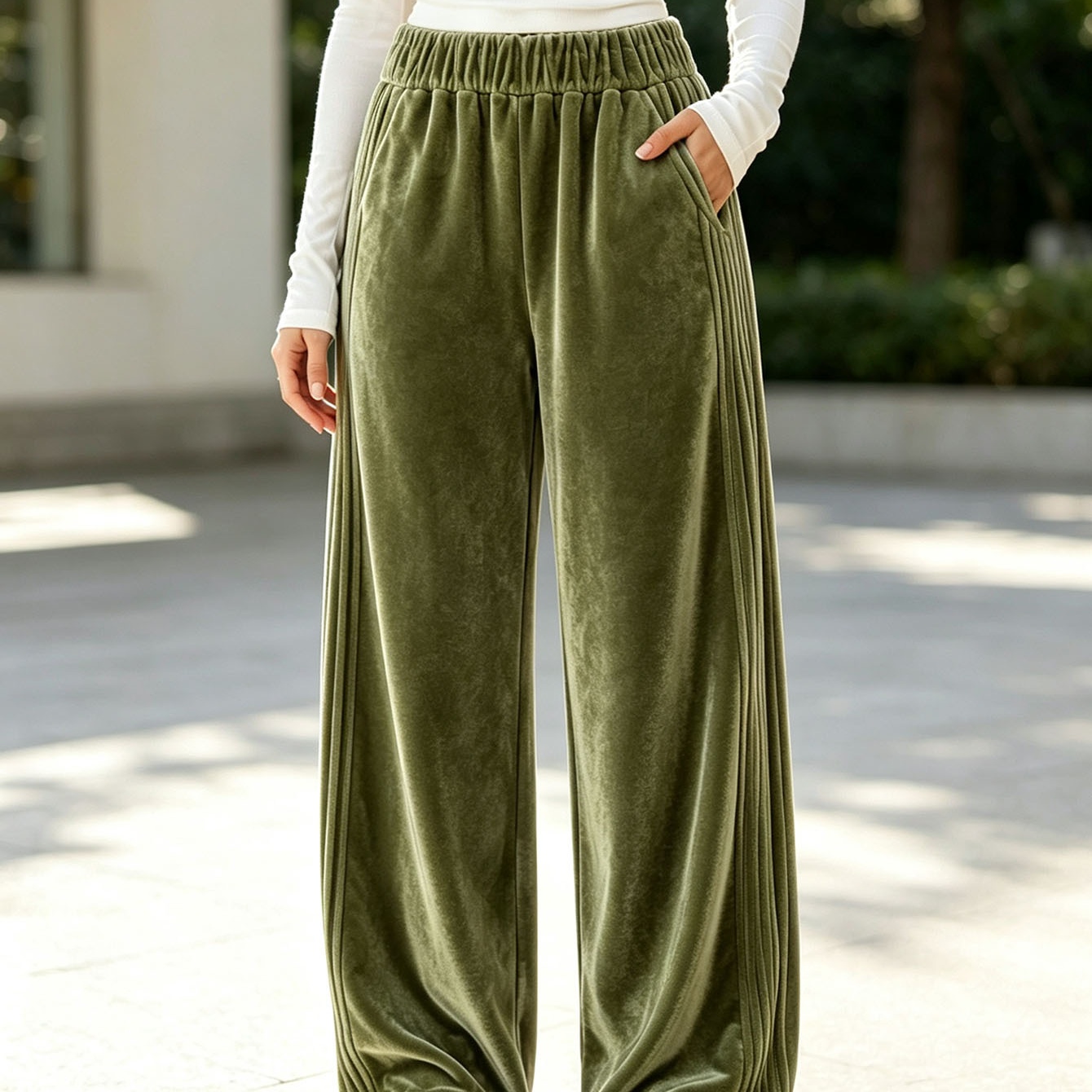 Womens Wide-leg Sweatpants Loose-fitting Low-rise Athletic Pants