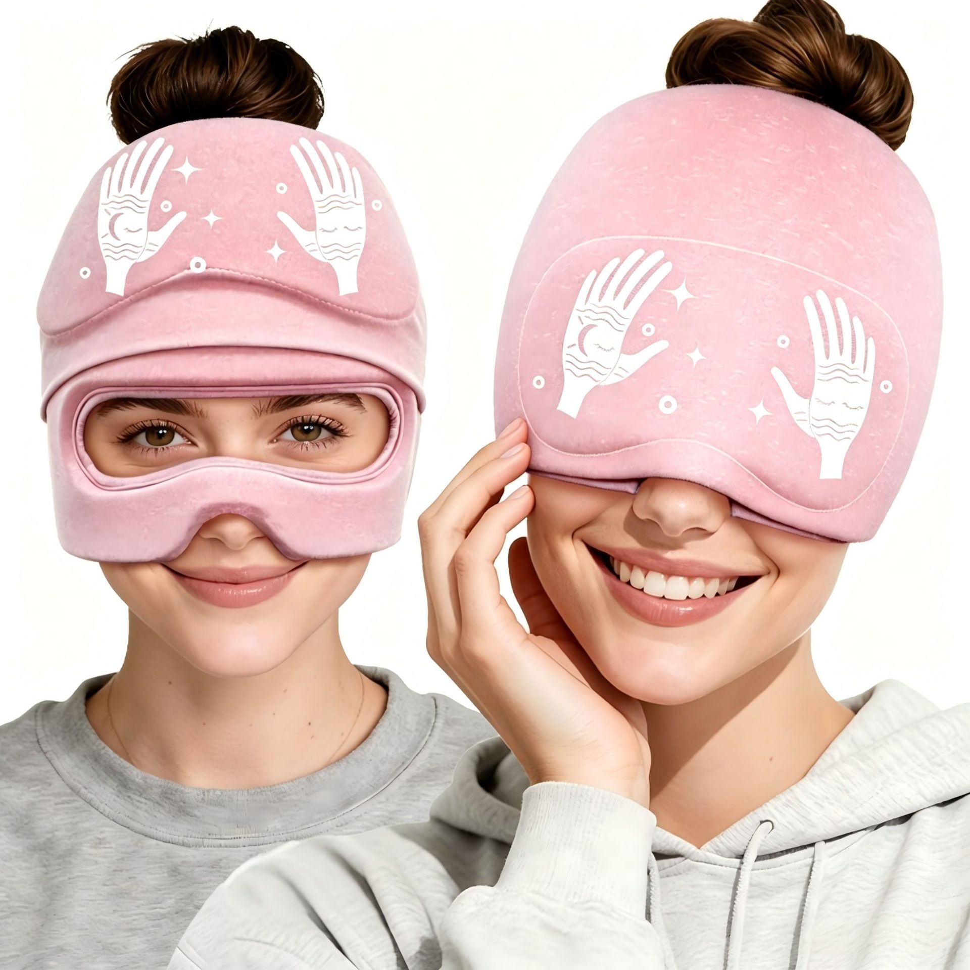Eye-Opening Hat Eye Mask Set ColdHot Gel Ice Cap - image 6