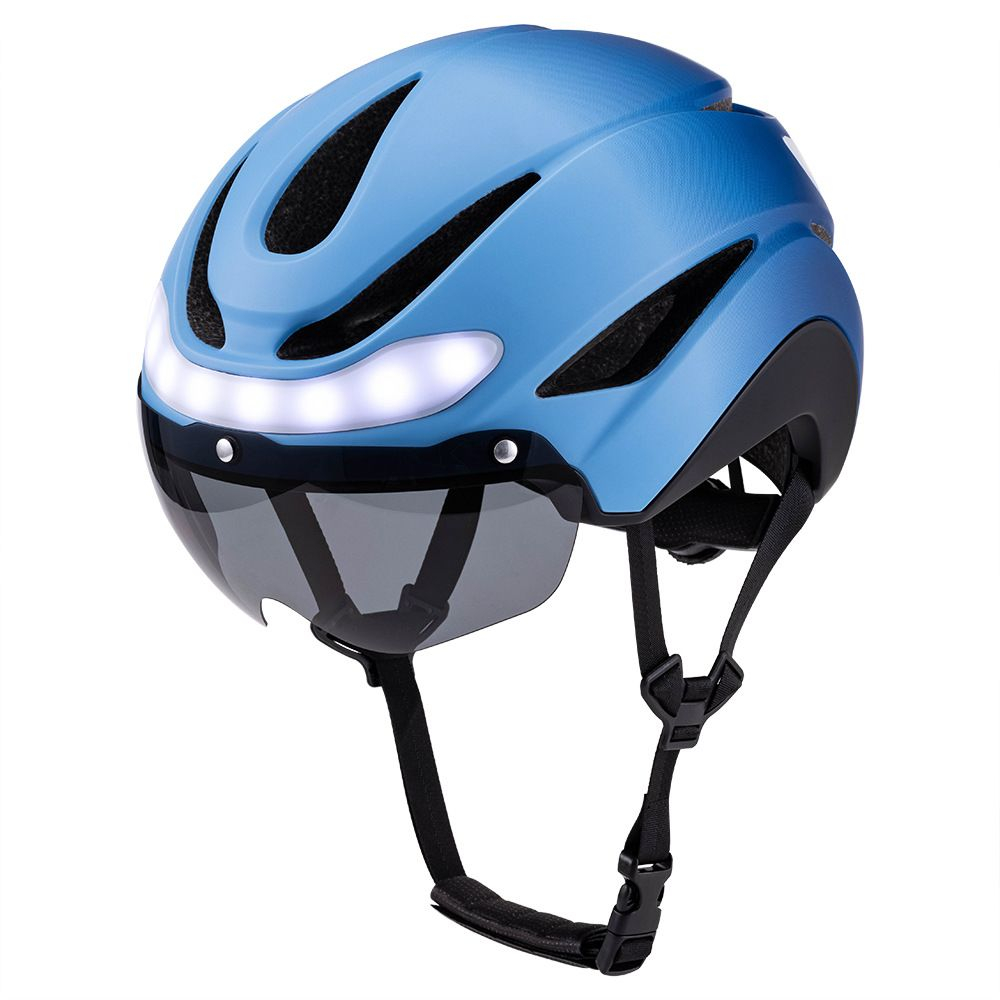 Bicycle Riding Helmet With Illuminated Warning Strip And Turn Signals