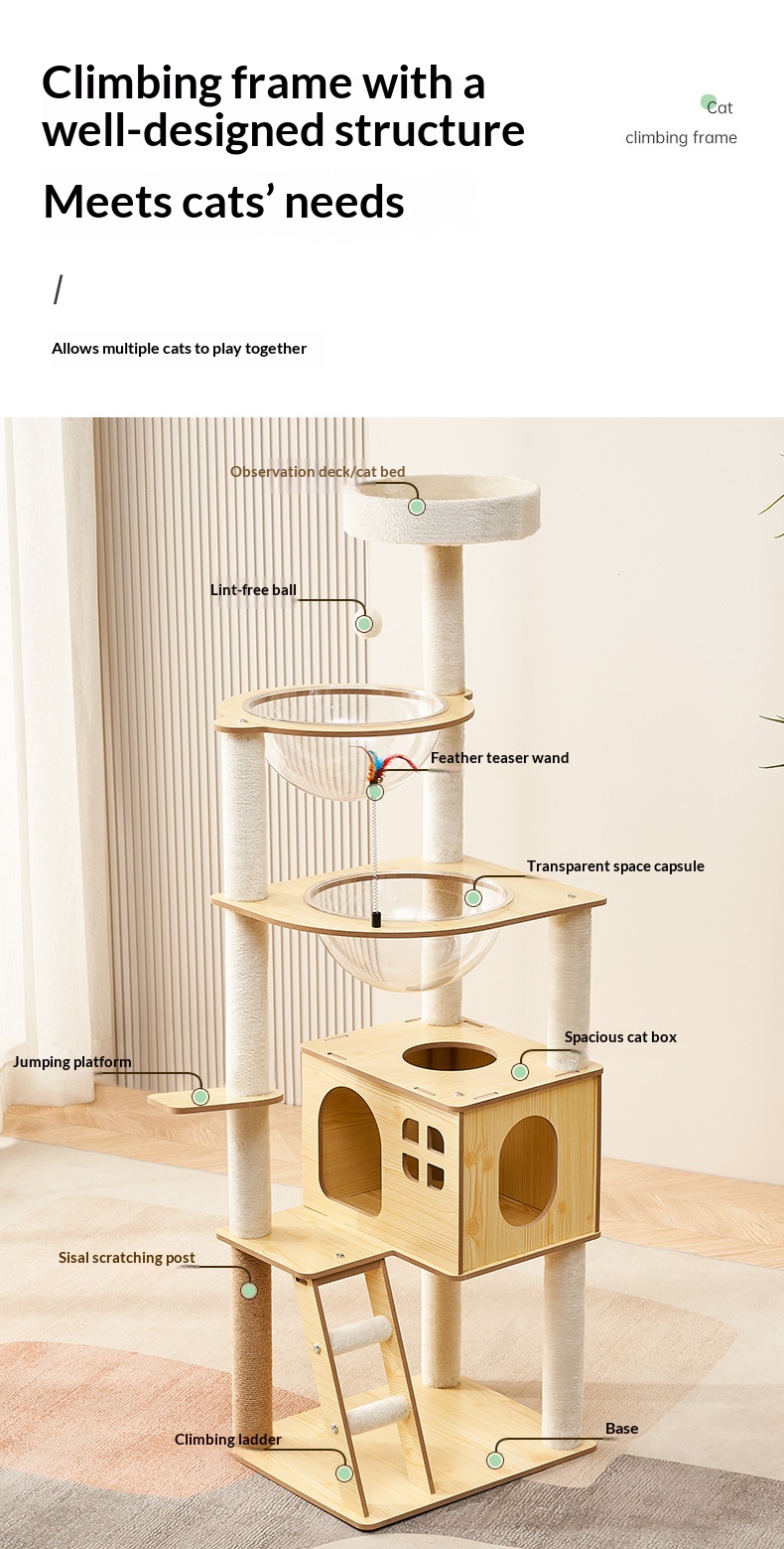 Cat Tree With Integrated Cat Bed detail photo 12