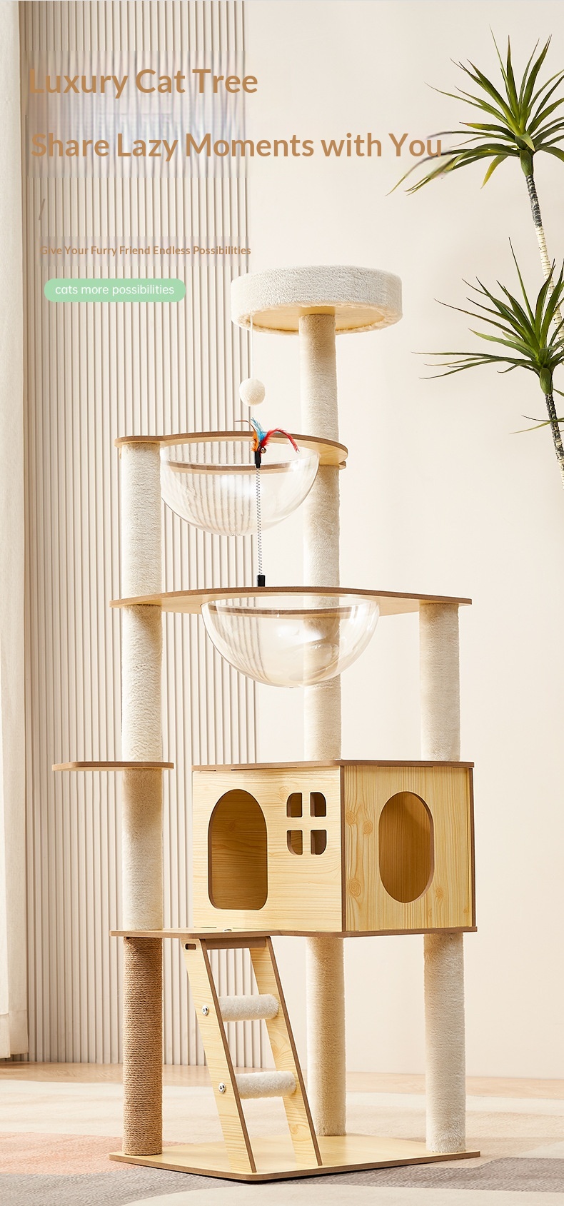 Cat Tree With Integrated Cat Bed detail photo 1